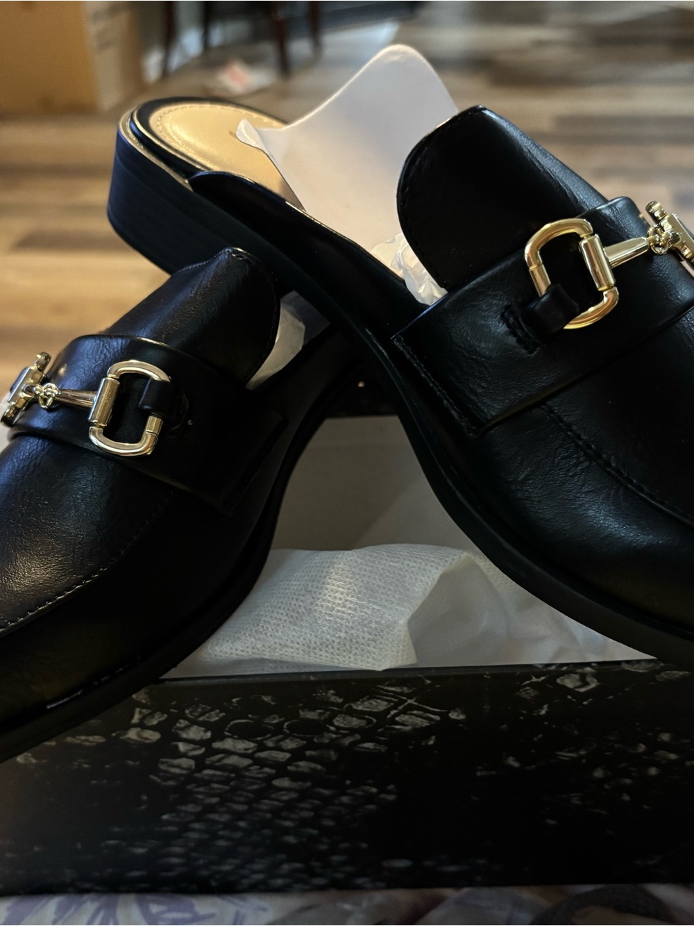 Women’s Leather Bit Loafers with Gold Hardware - Picture 2 of 7